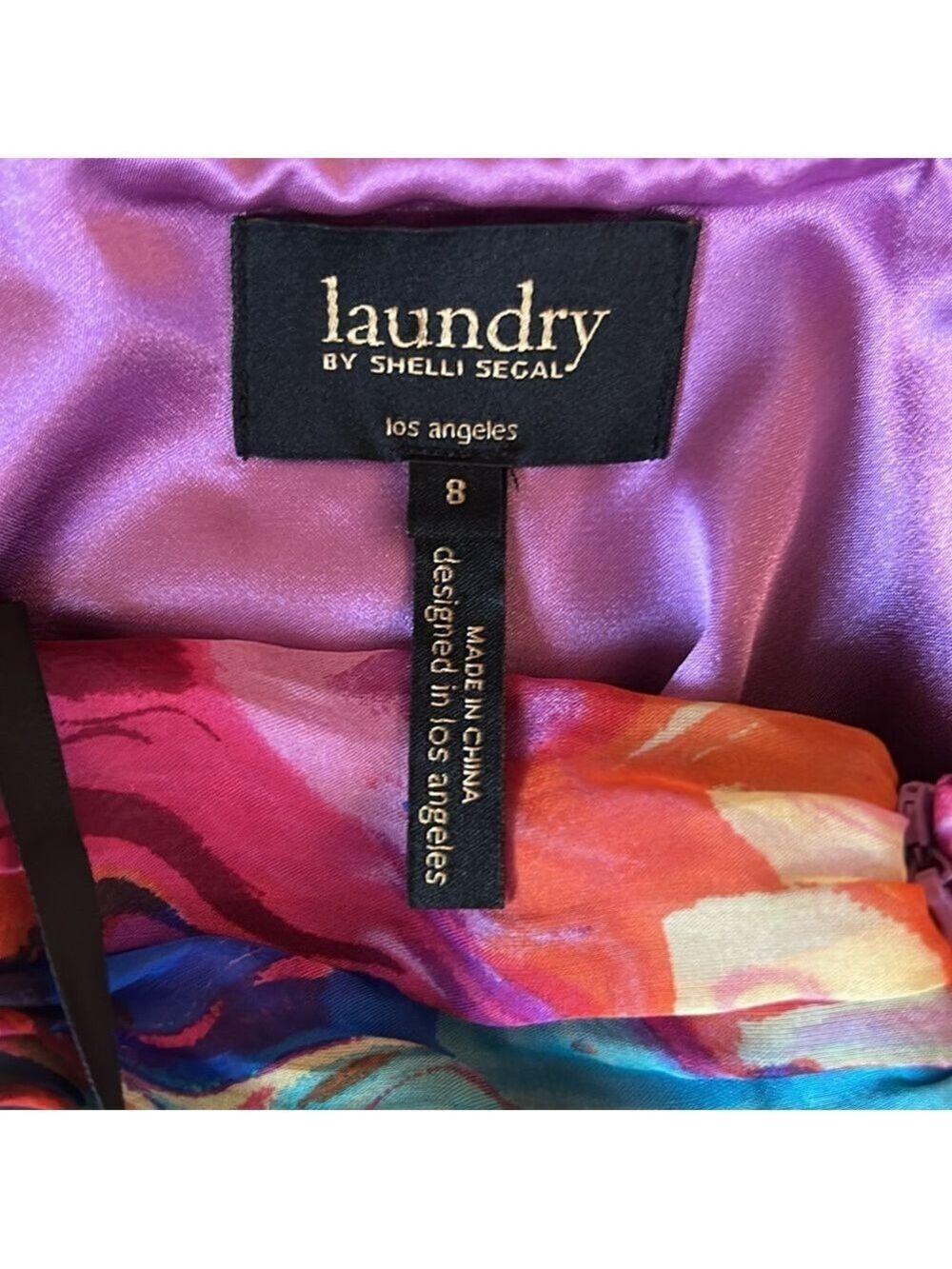 Laundry by Shelli Segal Spring Sunset Silk Strapless Gown size 8 - Picture 11 of 12